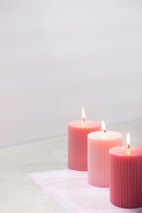 Fototapeta na wymiar Candles that are lit a romantic decorative