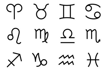 Set of zodiacs sign.