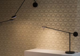 Modern table and wall lamps, black narrow light elegant lamps