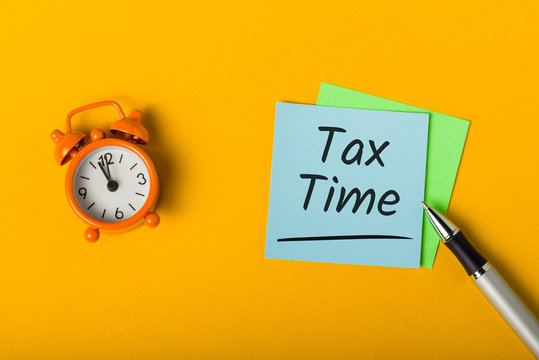 Tax time - Notification of the need to file tax return forms, April 15th - tax day 2020