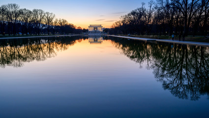 Washington DC, United States: Abraham Lincoln Memorial at night.