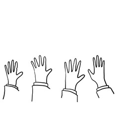 Applause hand drawn illustration with doodle style vector