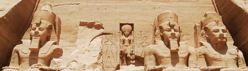 Main statues of ancient Abu Simbel temple. Egypt