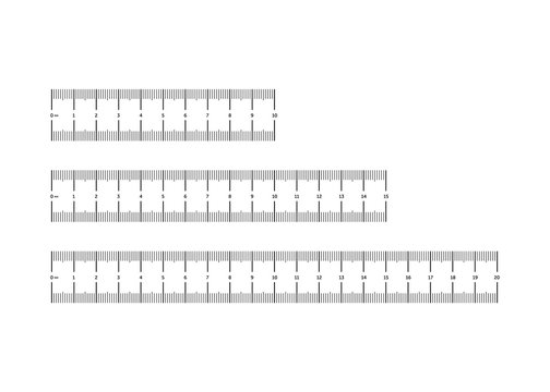 Black measurement scale for linear isolation on a white background. Length measure cm. Vector illustration.