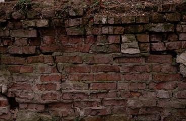 broken old brick wall