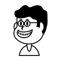 boy smiling on white background