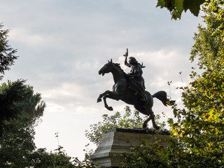 statue dedicated to Anita Garibaldi, heroine of Italian independence. The monument is located on...
