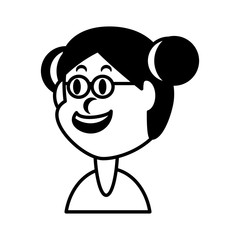 cute girl smiling on white background