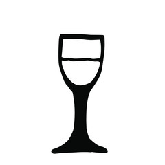  Vector illustration.Close-up of abstract wineglass on a white background.