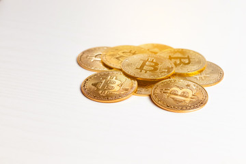 Bitcoin gold coin. Cryptocurrency concept. Virtual currency background