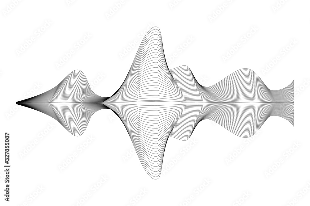 Poster vector element or background abstract audio wave