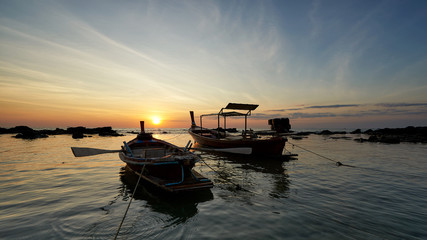 Sunset and beautiful sky at Lanta island, Krabi Thailand