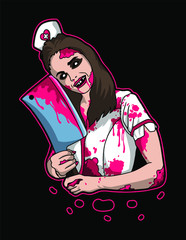 zombie nurse with knife