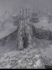 The wreck of a Russian frigate sunk off the coast of Varadero, Cuba