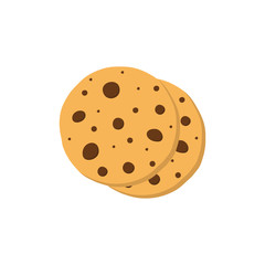 Cookies icon flat style on white background