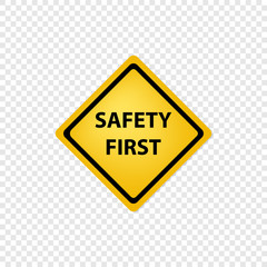 Safety first road sign icon