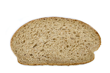 tranche de pain gris sur un fond blanc