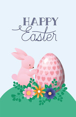 Happy easter rabbit with egg vector design