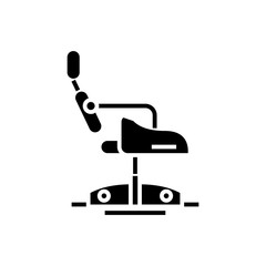 Modern chair black icon, concept illustration, vector flat symbol, glyph sign.
