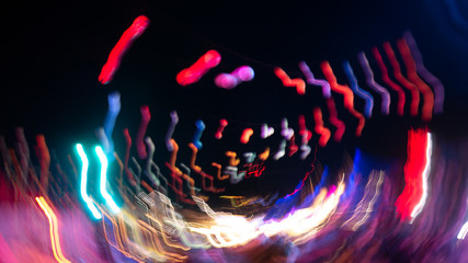 colorful abstract fractals on dark black background
