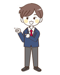 男性、学生、案内