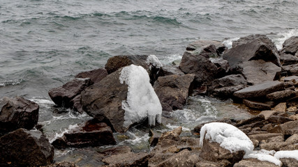 Natures winter ice art in Toronto, Ontario, Canada
