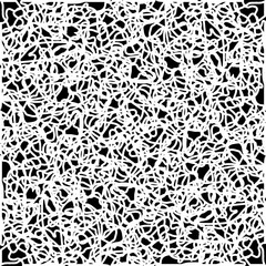 Chaotic white tangled ropes and dark lines.