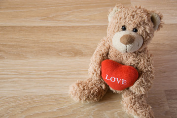 Teddy bear with a red heart