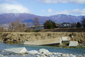Flood damage caused by typhoon 19 