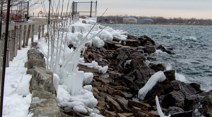 Natures winter ice art in Toronto, Ontario, Canada