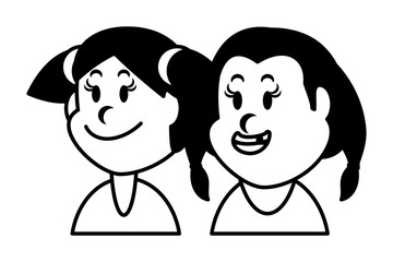 cute girls smiling on white background