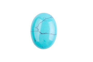 Natural cabochon stone on a white background