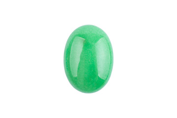 Natural cabochon stone on a white background