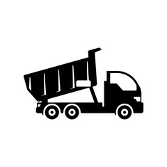 tipper truck isolated on white background. Vector dump truck icon symbol sign design