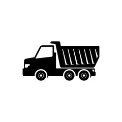 Fototapeta premium tipper truck isolated on white background. Vector dump truck icon symbol sign design
