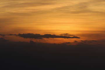 Light sunset on cloudy in national park at thailand