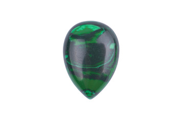 Natural cabochon stone on a white background