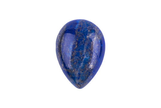 Natural cabochon stone on a white background