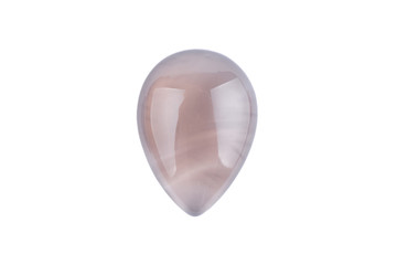 Natural cabochon stone on a white background