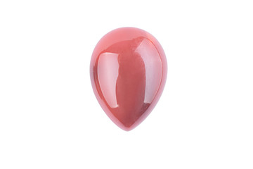 Natural cabochon stone on a white background