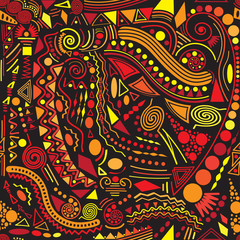 Seamless vector abstract doodle pattern
