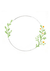 Ghirlanda fiori foglie con acquerello