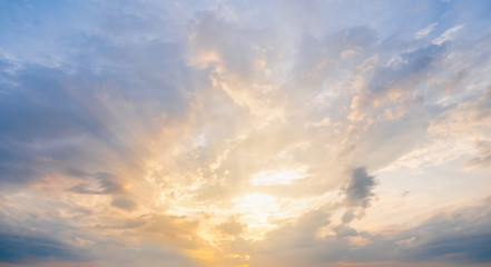 Sunset sky for background,sunrise sky and cloud at morning.