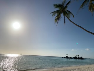 tropical beach at sunset