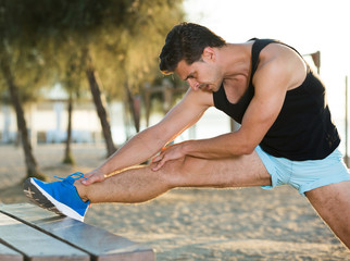 Man doing stretching workout