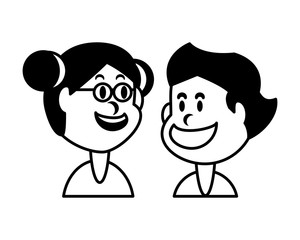 children smiling on white background