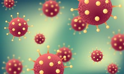 MERS-Cov (Middle East Respiratory Coronavirus Syndrome), 2019-nCoV.  Corona Virus 2020 light green background.