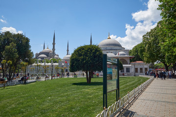 view of the mosque in istanbul turkey