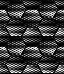 Vector geometric seamless pattern. Modern geometric background with dots hexagons.