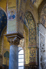 Fototapeta na wymiar Palermo / Italy10.20.2015.Interior of theChurch of Santa Maria dell'Ammiraglio, also known as La Martorana